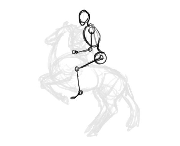 600x486 how to draw horse rider pose sitting rearing anatomy ref - Horse And Rider Drawing