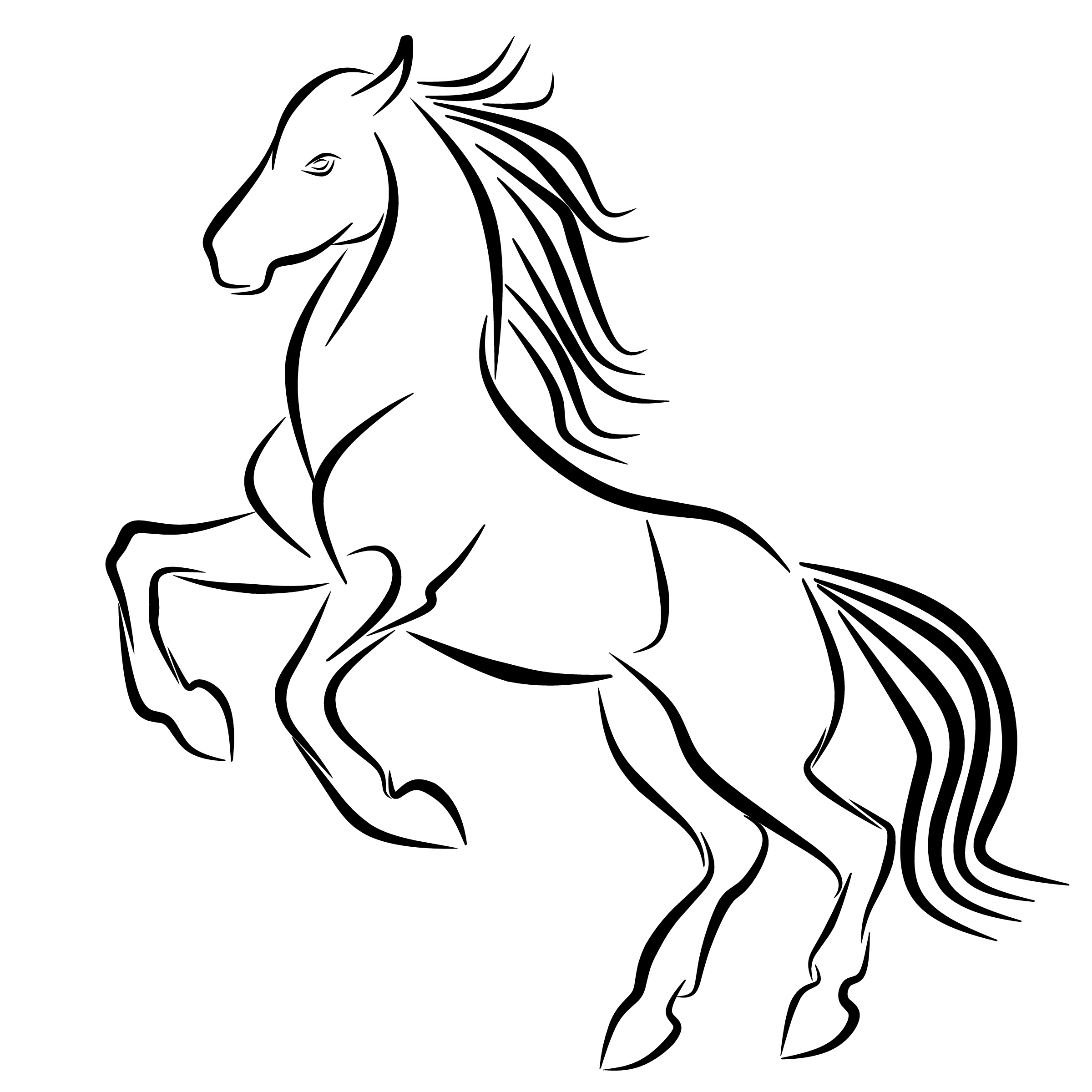 2400x2400 Free Images Tattoo, Logo, Jump, Power, Racing, Silhouette - Horse Bridle Drawing