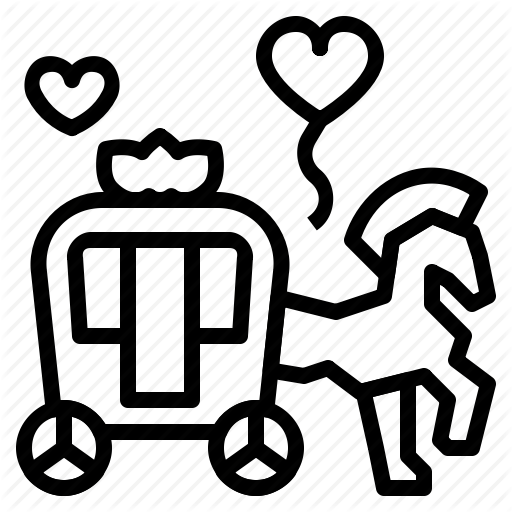 512x512 Carriage, Drawn, Hear, Horse, Royal, Wedding Icon - Horse Carriage Drawing