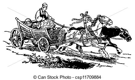 450x268 Horse Drawn Cart And Woman - Horse Cart Drawing