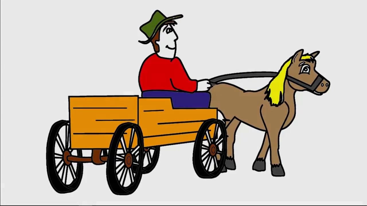 1280x720 Drawing And Painting Coloring Horse Cart - Horse Cart Drawing