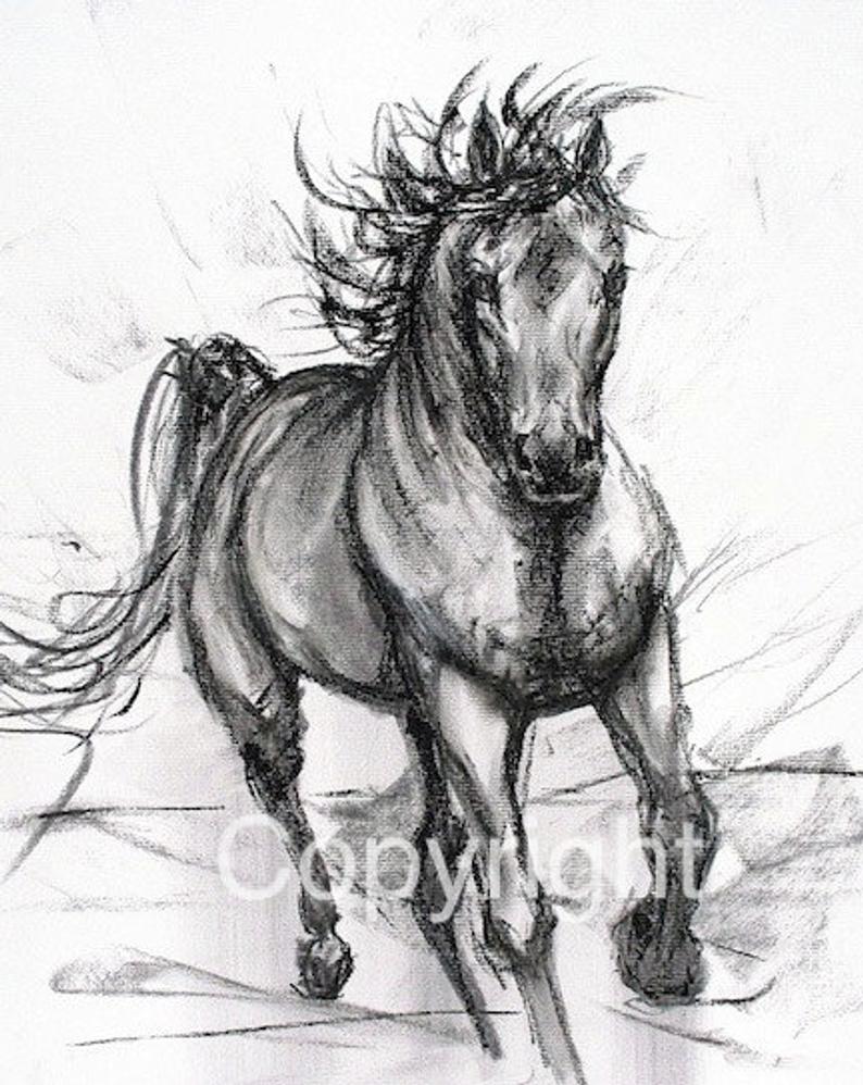 794x998 horse charcoal drawing horse decor horse fine artcoming etsy - Horse Charcoal Drawing