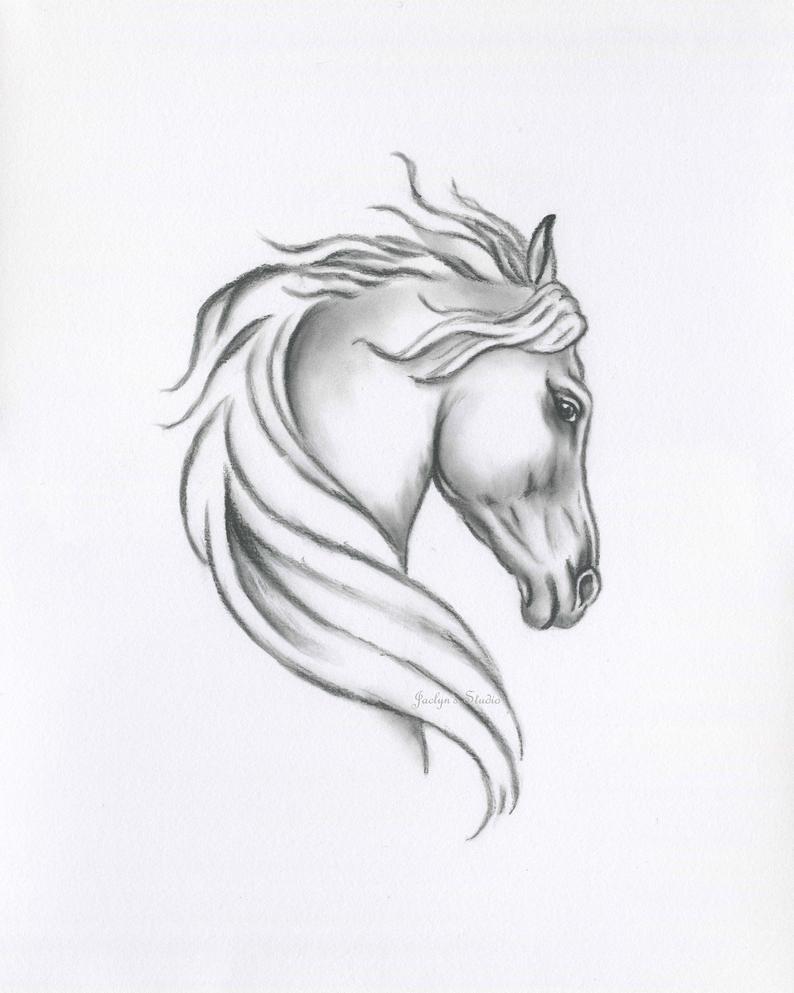 794x993 Original Horse Sketch Charcoal Horse Drawing Etsy - Horse Charcoal Drawing