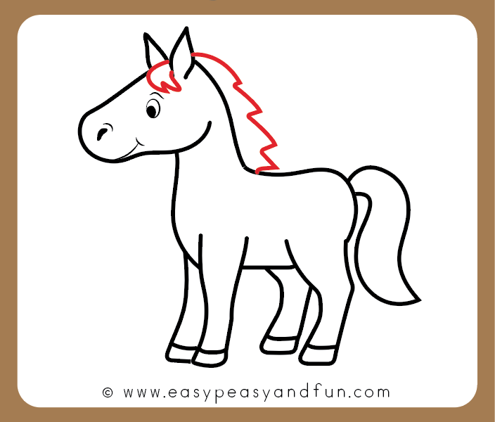 704x600 How To Draw A Horse Step - Horse Drawing