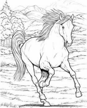 281x348 Wonderful World Of Horses Coloring Book John Green - Horse Drawing Book