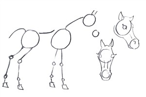 300x201 How To Draw A Horse - Horse Drawing Easy