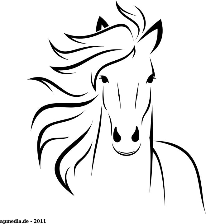 661x720 White Horse - Horse Drawing Easy