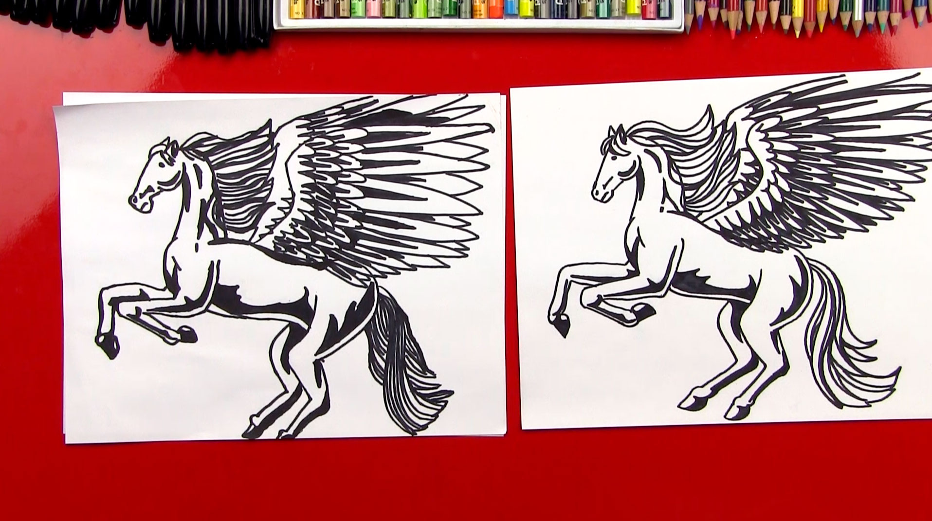 1915x1071 How To Draw A Realistic Pegasus - Horse Drawing For Kids