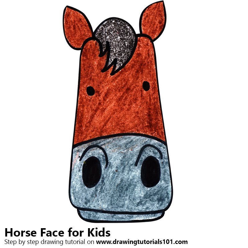 800x800 Learn How To Draw A Horse Face For Kids - Horse Drawing For Kids