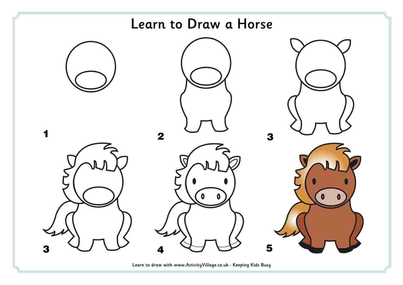 Horse Drawing For Kids at PaintingValley.com | Explore collection of ...