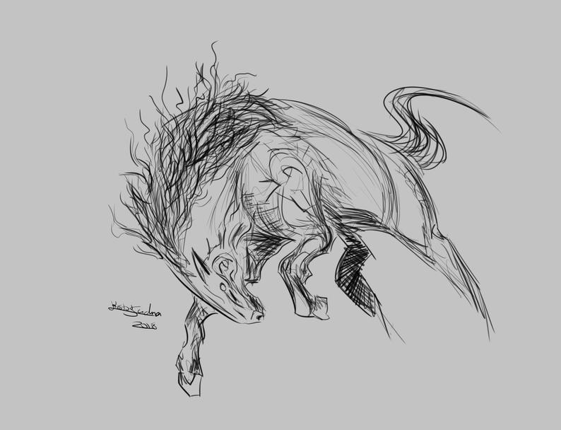 794x608 pan castlevania horse digital art horse painting horse etsy - Horse Drawing Game