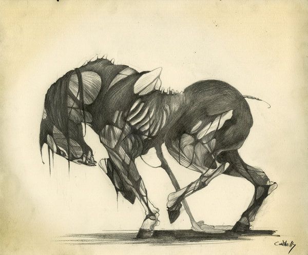 600x497 Zombie Horse Graphic Art In Art, Horse Art, Halloween - Horse Drawing Game