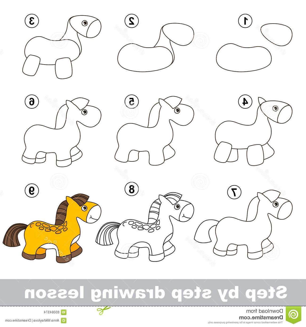 1300x1390 Best Drawing Tutorial How To Draw Horse Step Vector Kid Game - Horse Drawing Game