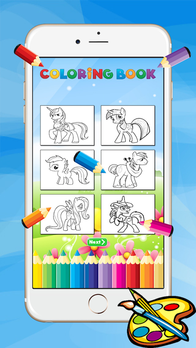 640x1136 Coloring Book For Little Pony - Horse Drawing Game