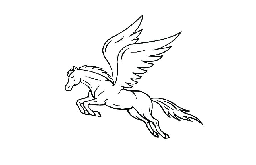 900x580 Pegasus Rearing Coloring - Horse Drawing Pages