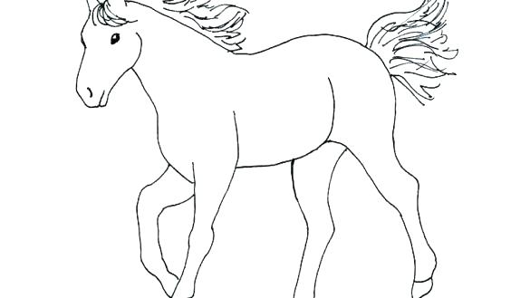585x329 simple horse coloring pages horse coloring - Horse Drawing Pages