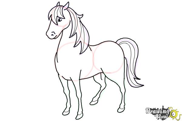 600x400 How To Draw A Horse Easy - Horse Drawing Pics