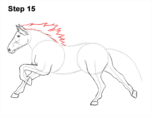 493x381 How To Draw A Horse Running - Horse Drawing Pics