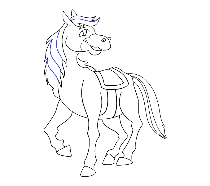 678x600 How To Draw A Cartoon Horse Easy Drawing Guides - Horse Drawing Pics