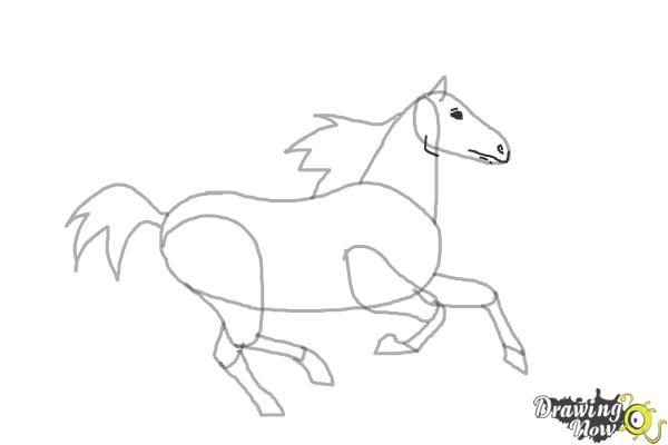 600x400 how to draw a horse running - Horse Drawing Running