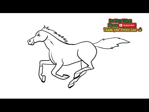 480x360 how to draw a running horse - Horse Drawing Running