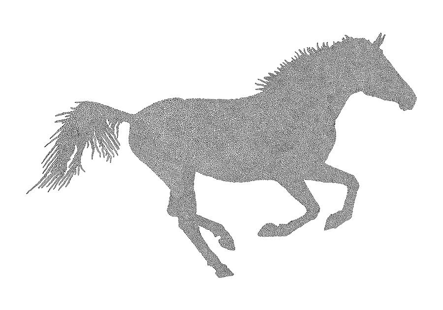 900x630 running horse digital art - Horse Drawing Running