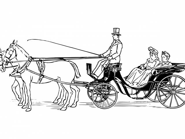 640x480 horse drawn carriage clipart carriage drawing - Horse Drawn Carriage Drawing