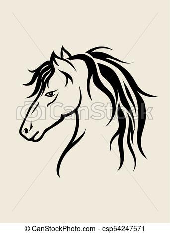 342x470 Horse Face, Art Vector Design - Horse Face Drawing