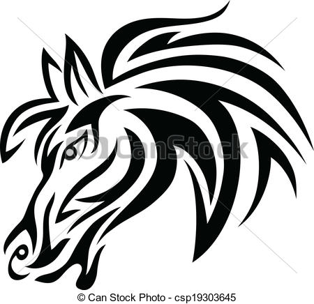 450x436 Horse Face Art Tattoo Design - Horse Face Drawing