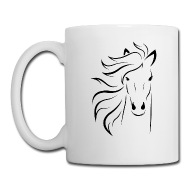 190x190 Horse Face Drawing Outline Mug Spreadshirt - Horse Face Drawing