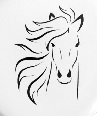 190x228 horse face drawing outline small buttons spreadshirt - Horse Face Drawing