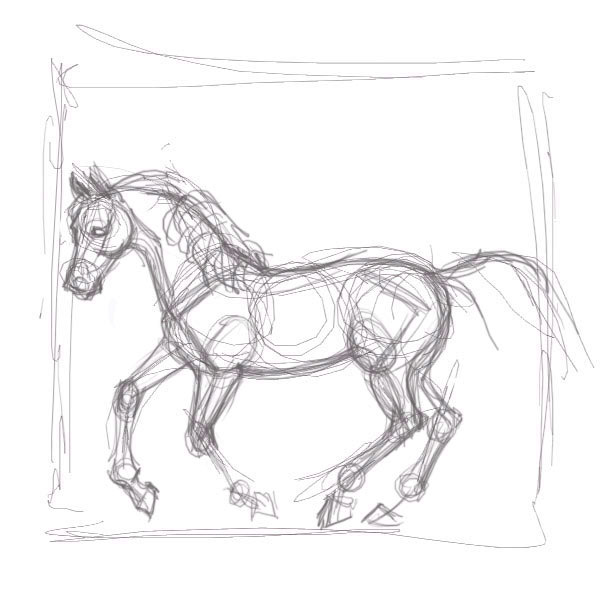 600x600 Draw A Horse - Horse Figure Drawing