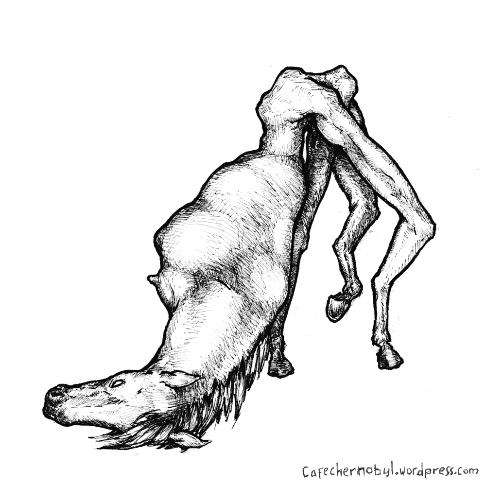1000x1000 Drawing A Bad Horse Chernobyl - Horse Figure Drawing