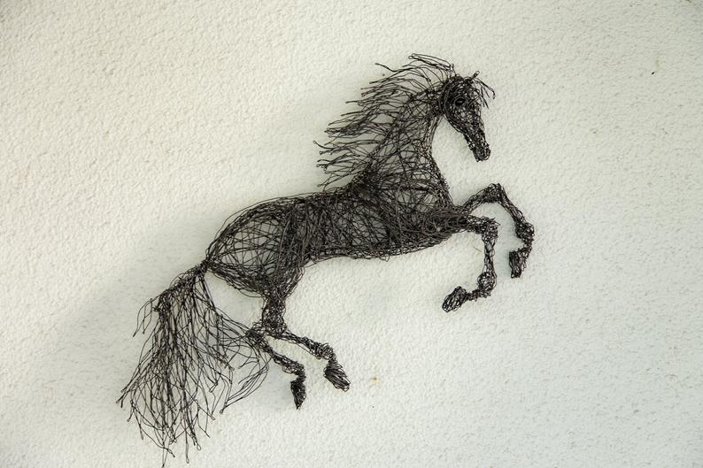 794x529 metal horse sculpture wire art horse sculpture animals etsy - Horse Figure Drawing