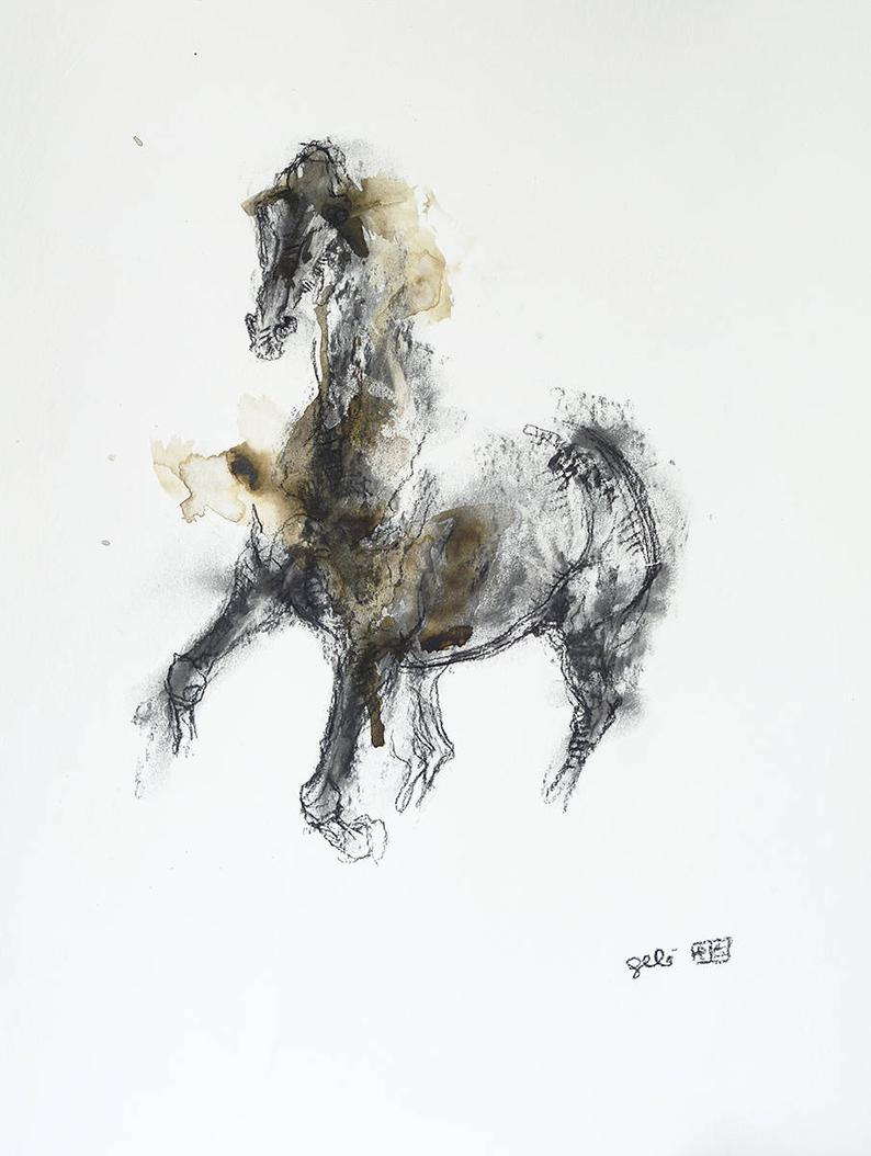 794x1054 Charcoal Drawing Of A Galloping Horse Contemporary Original Etsy - Horse Galloping Drawing
