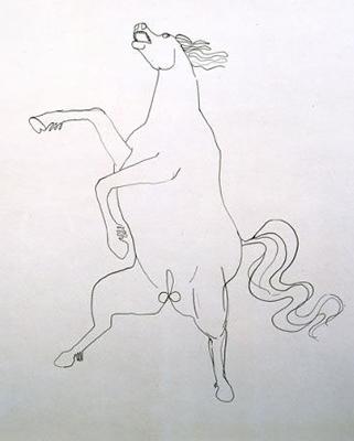 horse and human drawing