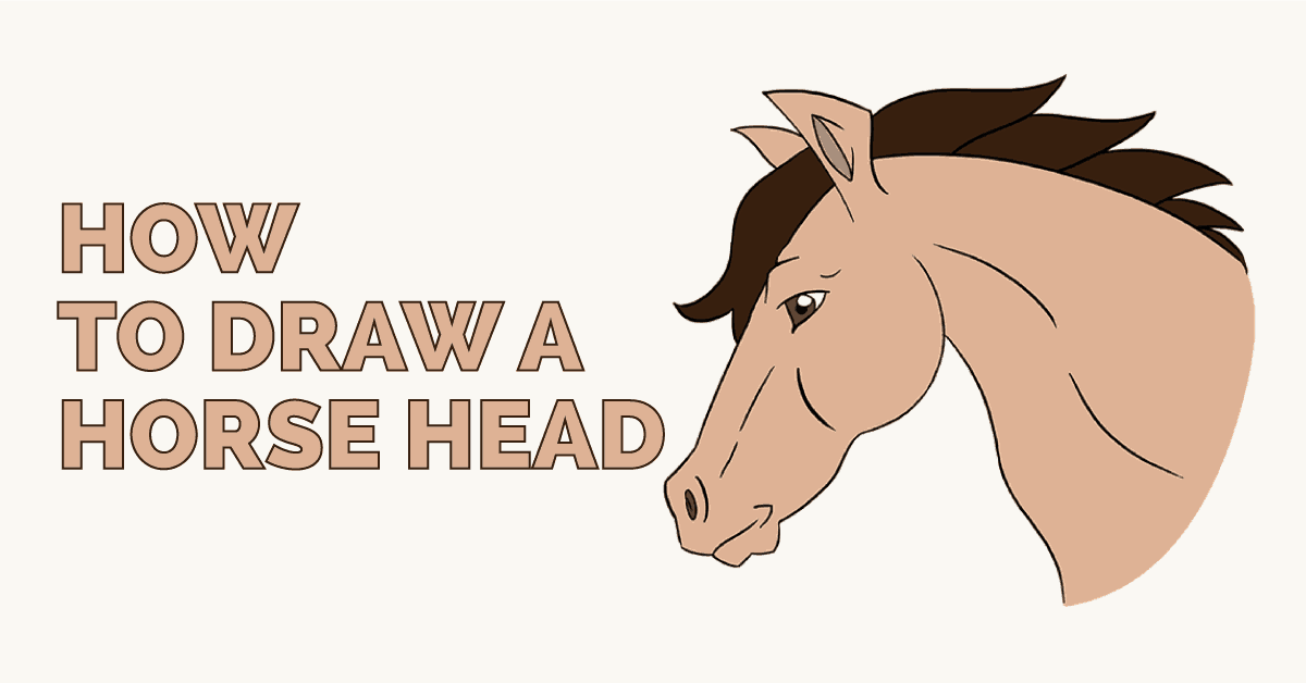 1200x628 How To Draw A Horse's Head Easy Drawing Guides - Horse Head Drawing Easy