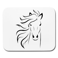 190x190 Horse Face Drawing Outline Mouse Pad Spreadshirt - Horse Head Drawing Outline
