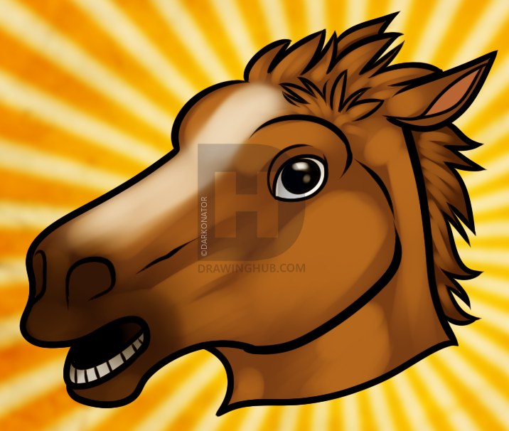 716x606 How To Draw The Horse Mask, Step - Horse Head Images Drawing