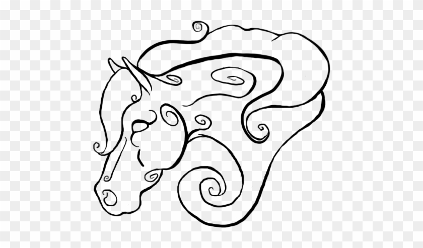 840x493 Horse Head - Horse Head Line Drawing