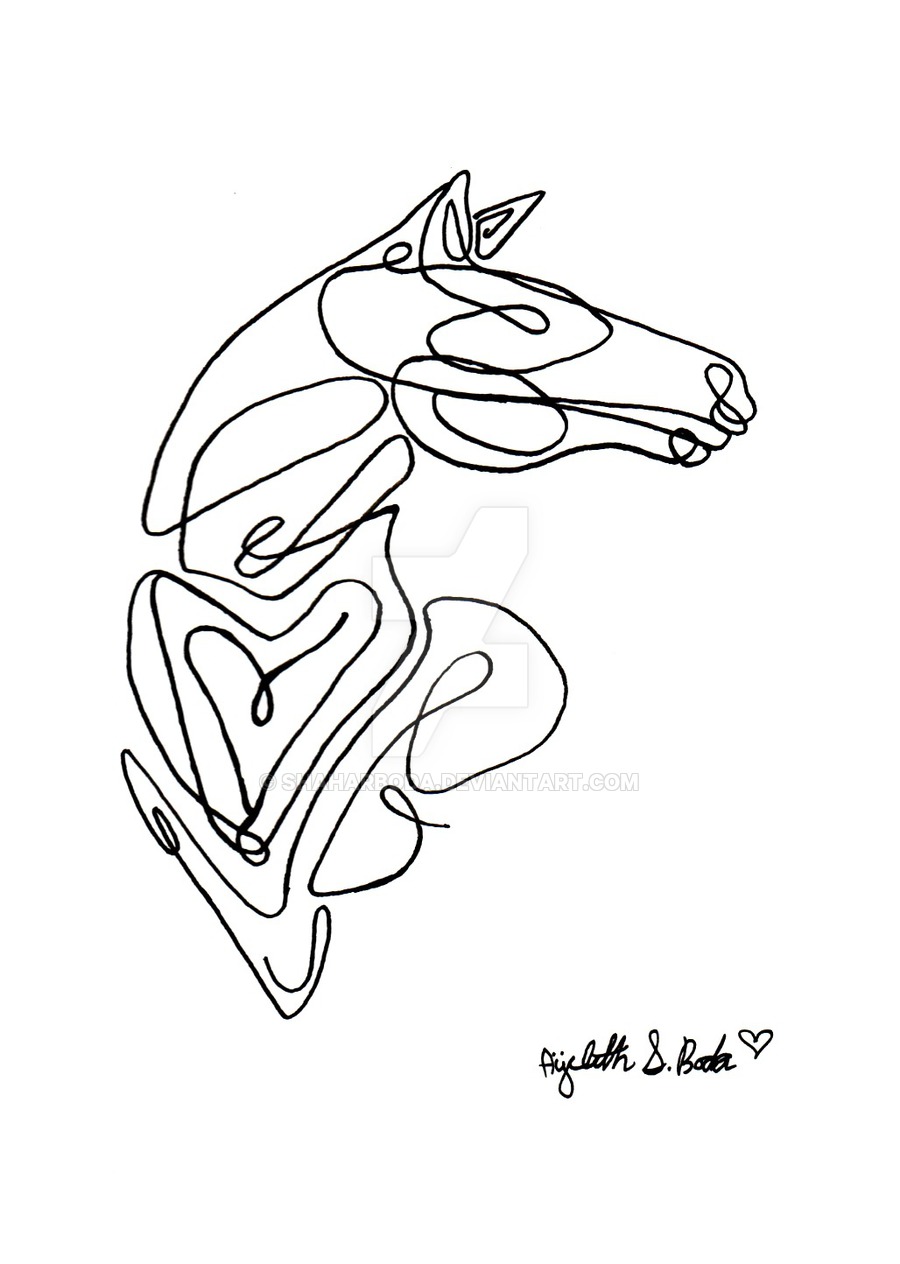 900x1264 Horse Head Line Drawing - Horse Head Line Drawing