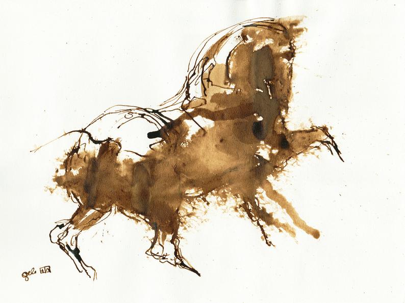794x594 Horse Ink And Pen Drawing On Paper Contemporary And Original Etsy - Horse Ink Drawing