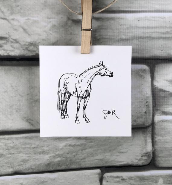 570x614 horse art original horse drawing horse ink sketch pen ink etsy - Horse Ink Drawing