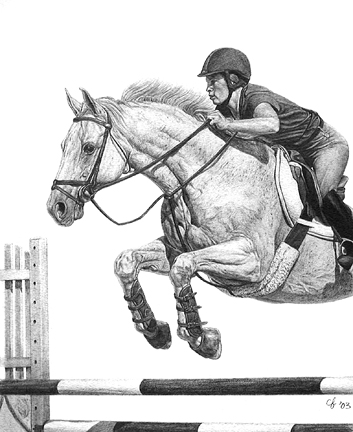 Horse Jumping Drawing at PaintingValley.com | Explore collection of ...