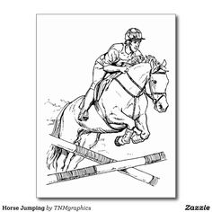 236x236 Drawing Of Horse Jumping - Horse Jumping Drawing