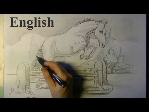 480x360 Easy Jumping Horse For Beginners Graphite Drawing - Horse Jumping Drawing