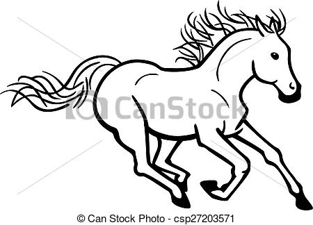 450x324 galloping horse vector line drawing a horse galloping towards - Horse Line Drawing