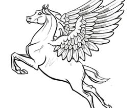 270x210 angel themed horse line drawing freelancer - Horse Line Drawing