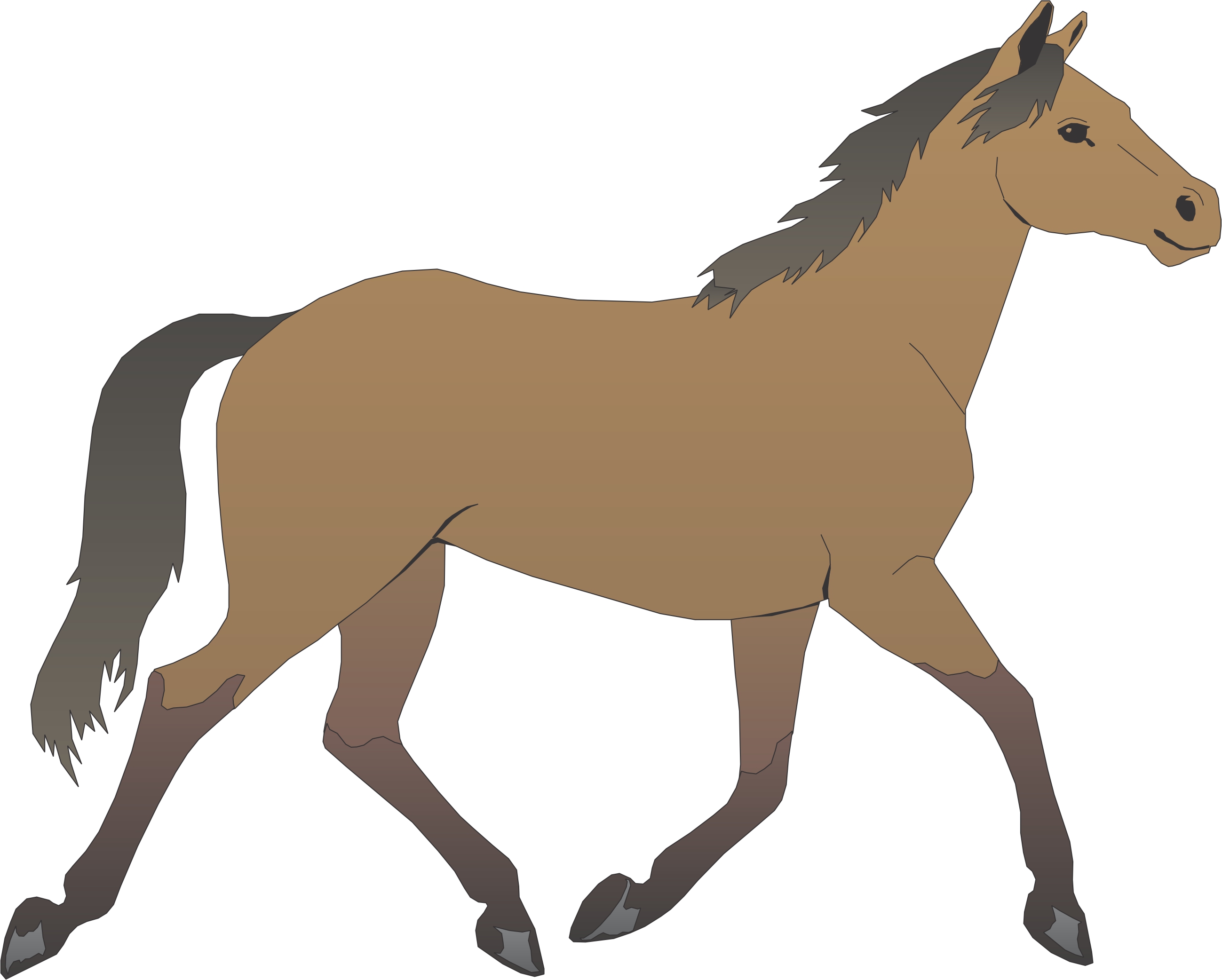 2598x2084 Horse Cartoon Clipart - Horse Line Drawing Clip Art