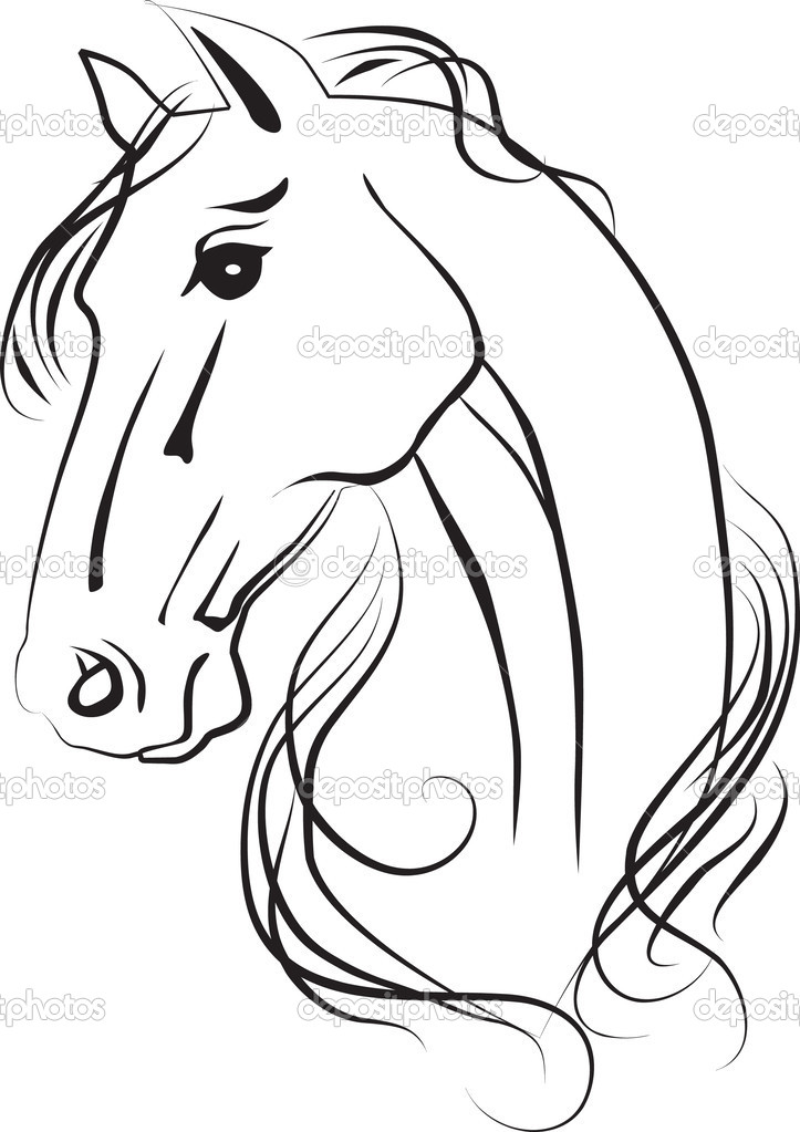 723x1023 Horse Drawn Clipart - Horse Line Drawing Clip Art